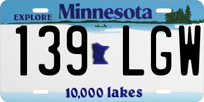 MN license plate 139LGW