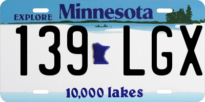MN license plate 139LGX