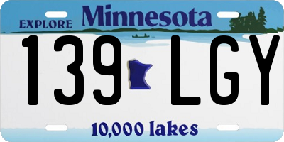 MN license plate 139LGY