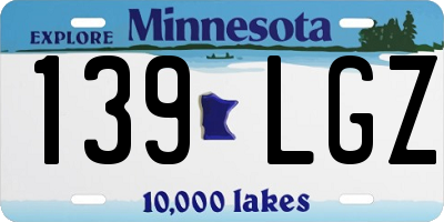MN license plate 139LGZ
