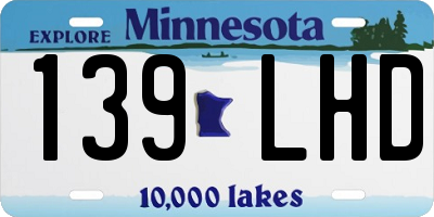 MN license plate 139LHD