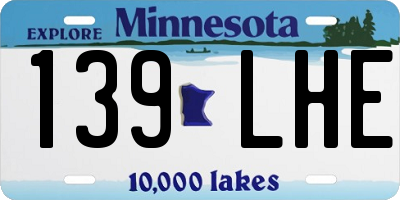 MN license plate 139LHE