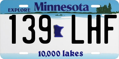 MN license plate 139LHF
