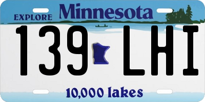 MN license plate 139LHI