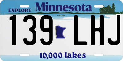 MN license plate 139LHJ