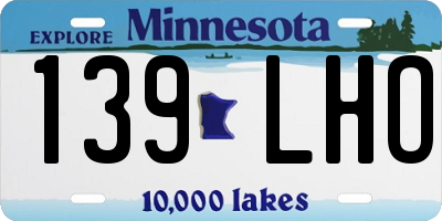 MN license plate 139LHO