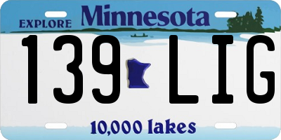 MN license plate 139LIG