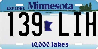 MN license plate 139LIH