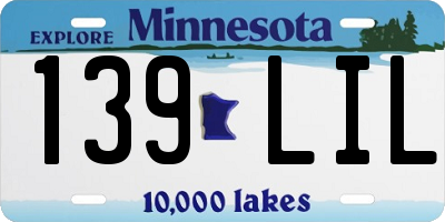 MN license plate 139LIL