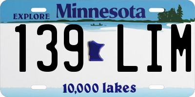 MN license plate 139LIM