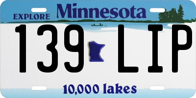 MN license plate 139LIP