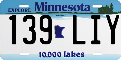 MN license plate 139LIY