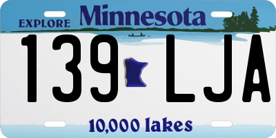 MN license plate 139LJA