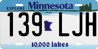 MN license plate 139LJH