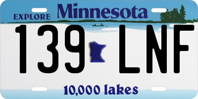 MN license plate 139LNF