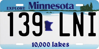MN license plate 139LNI