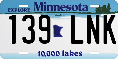 MN license plate 139LNK