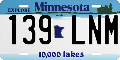 MN license plate 139LNM