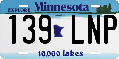 MN license plate 139LNP