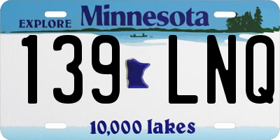 MN license plate 139LNQ