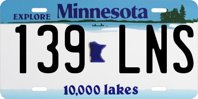 MN license plate 139LNS