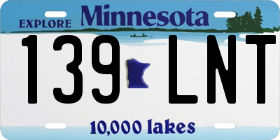 MN license plate 139LNT