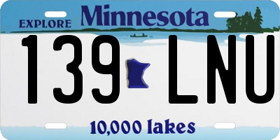 MN license plate 139LNU