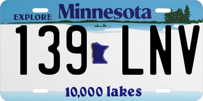 MN license plate 139LNV