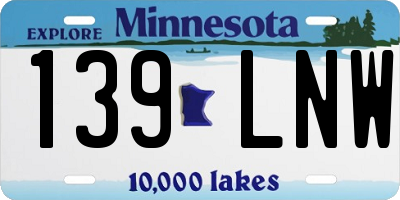 MN license plate 139LNW