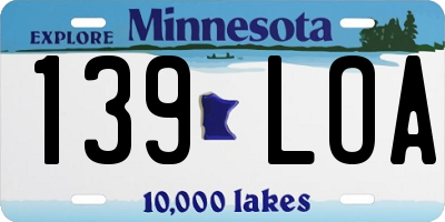 MN license plate 139LOA