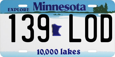 MN license plate 139LOD