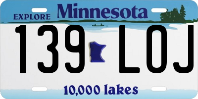 MN license plate 139LOJ