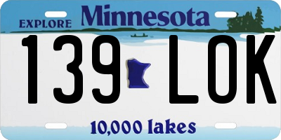 MN license plate 139LOK