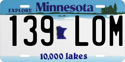 MN license plate 139LOM