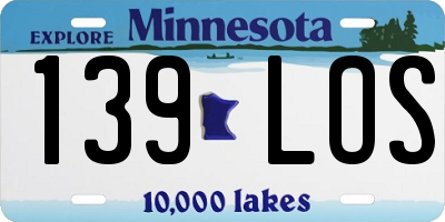 MN license plate 139LOS
