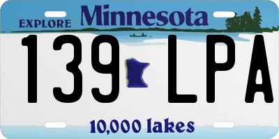MN license plate 139LPA