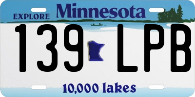 MN license plate 139LPB