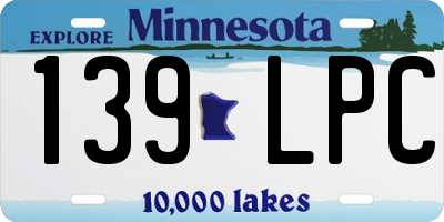 MN license plate 139LPC