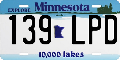 MN license plate 139LPD