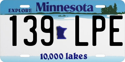 MN license plate 139LPE