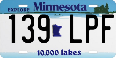 MN license plate 139LPF