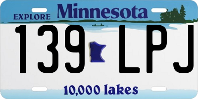 MN license plate 139LPJ