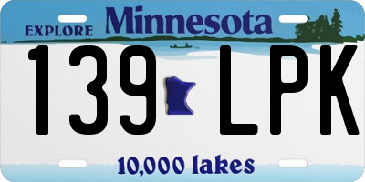 MN license plate 139LPK
