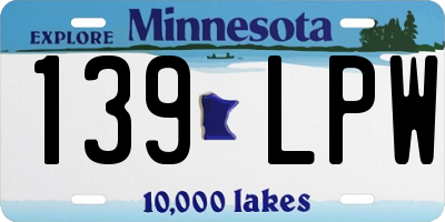 MN license plate 139LPW