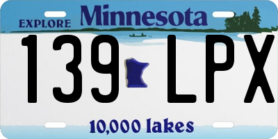 MN license plate 139LPX