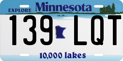 MN license plate 139LQT