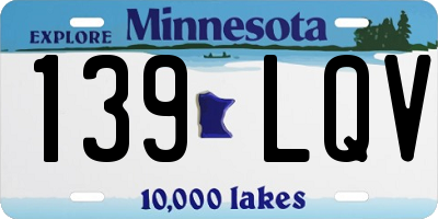 MN license plate 139LQV