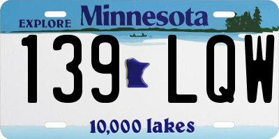 MN license plate 139LQW