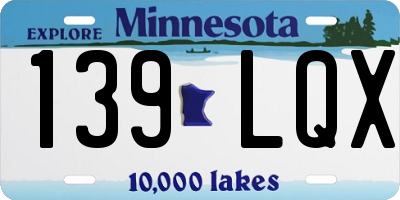 MN license plate 139LQX