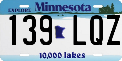 MN license plate 139LQZ